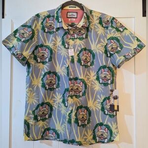 French Bulldog
Sunglasses Tropical
Cotton Men's L SLIM
FIT Button Shirt NWT